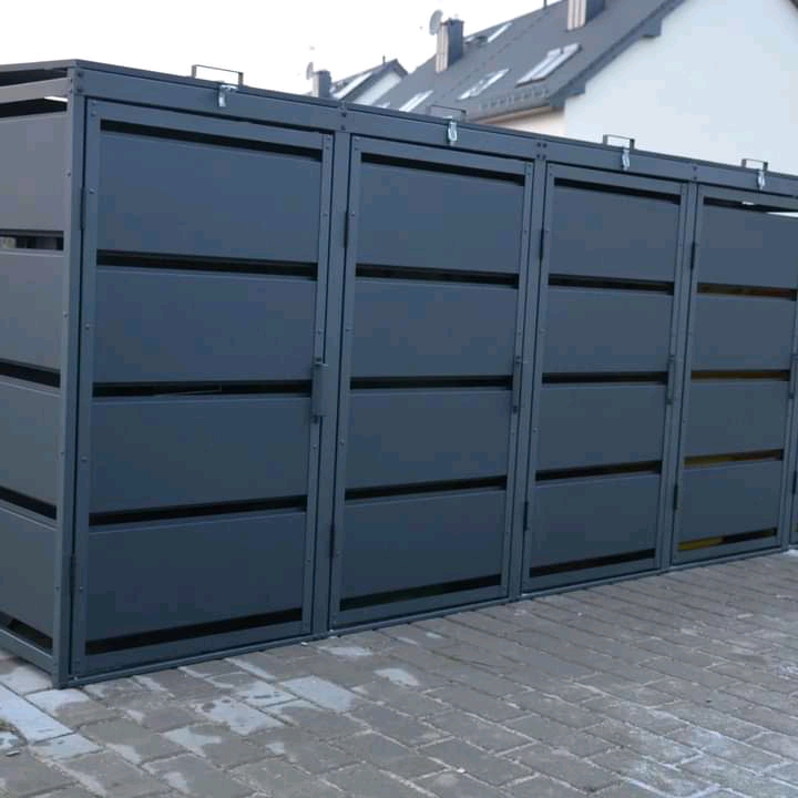 Mülltonnenbox aus Metall für Außenbereich