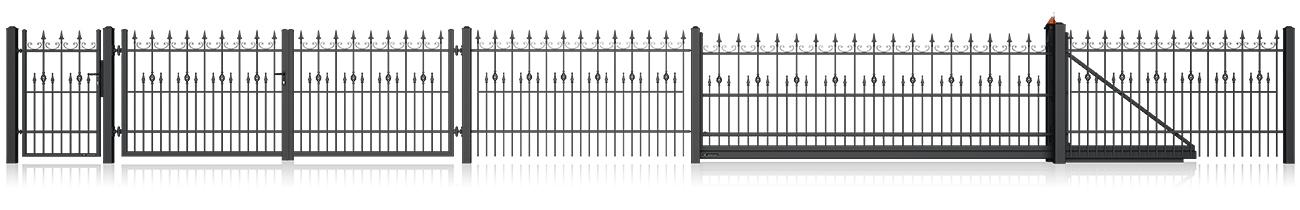 Exklusives Metallzaun und Tormuster LUX-2 – Serie LUX von BMZ Zaun