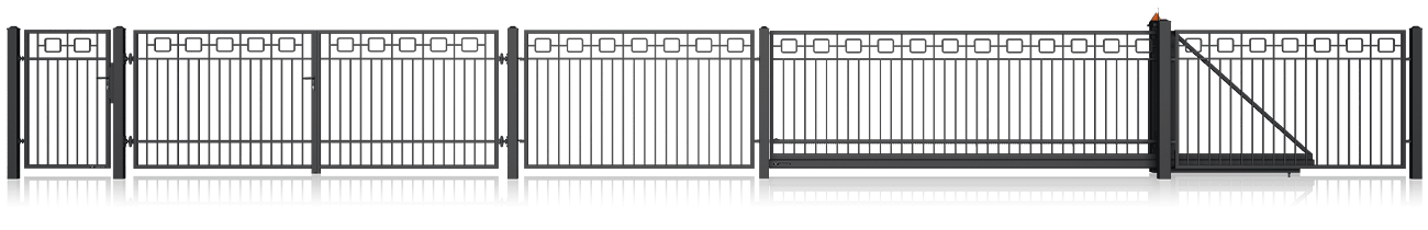 Exklusives Metallzaun und Tormuster LUX-8 – Serie LUX von BMZ Zaun